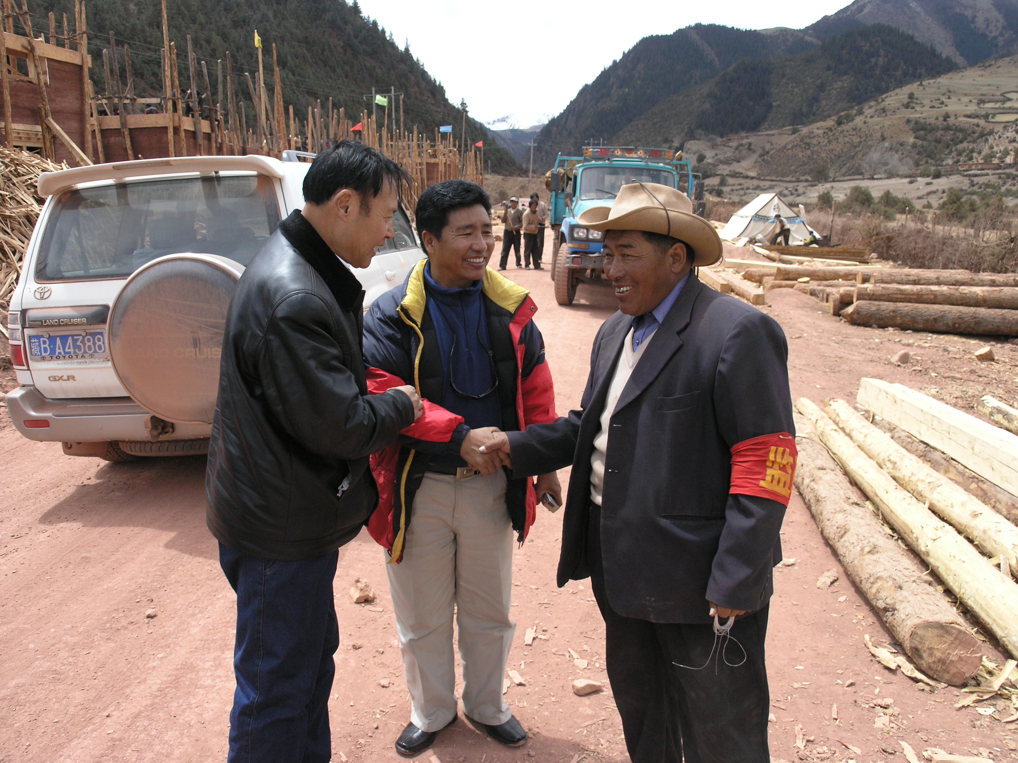 FG's Nawang Gurung brings together a government official with a community leader on a conservation project.